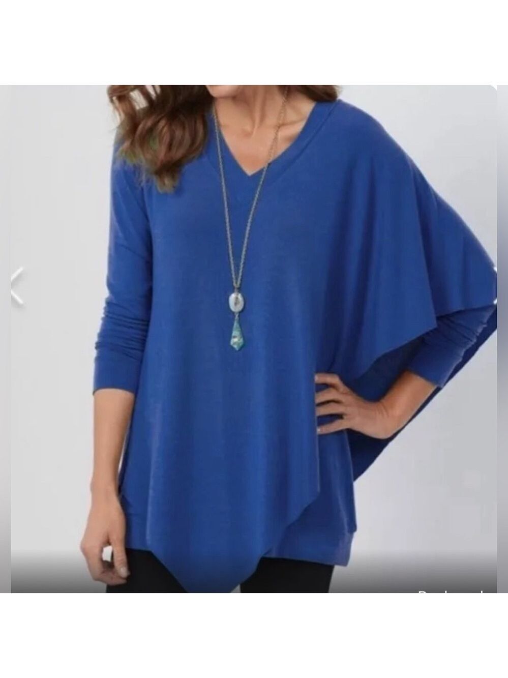 Soft Surroundings Madeline Lagenlook Minimalist Jersey Knit Tunic Blouse M